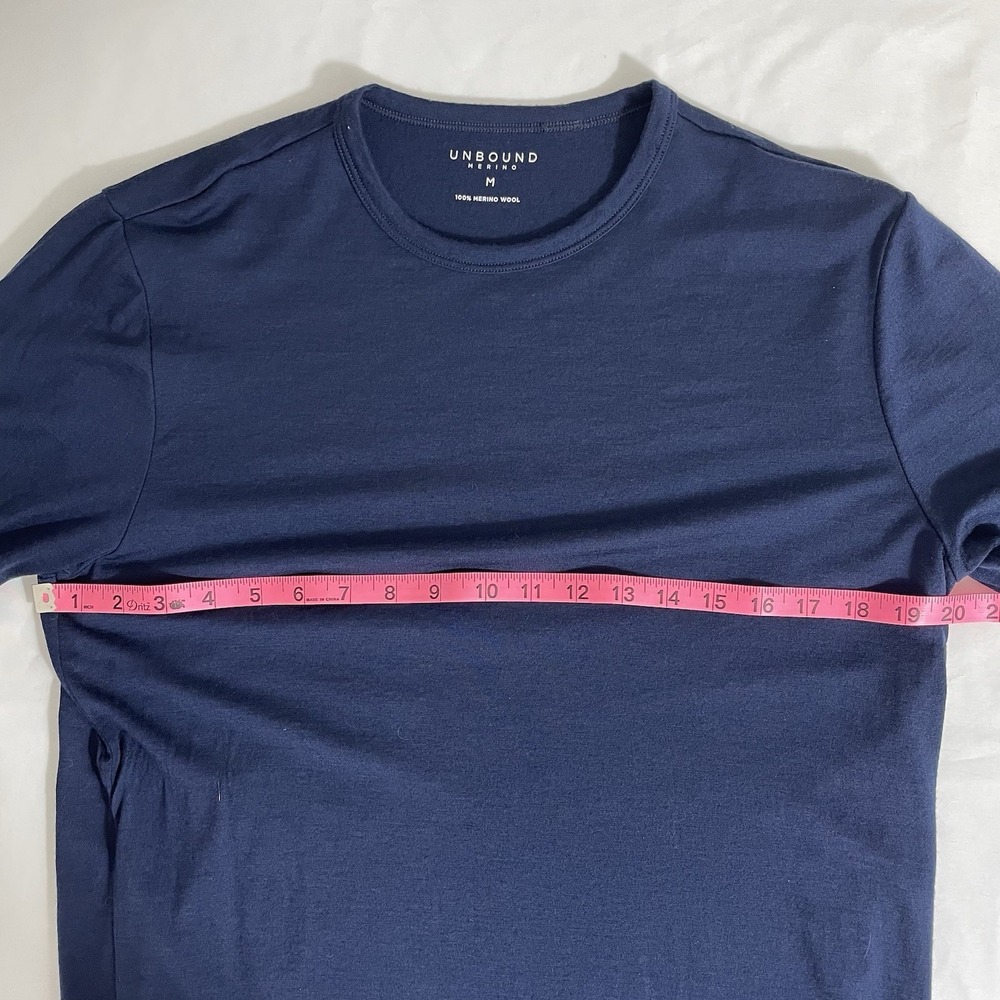 Unbound Merino Wool Shirt Mens Medium M Crew Blue Long Sleeve - Picture 5 of 9